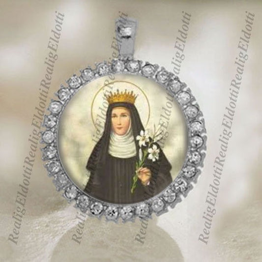 St. Patricia Catholic Religious Jewelry Patron Saint Medal Pendant Cabochon