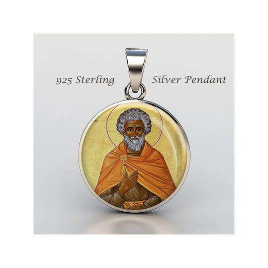 Saint Moses The Black Of Skete Catholic sterling silver 925 Christian Medal image 0