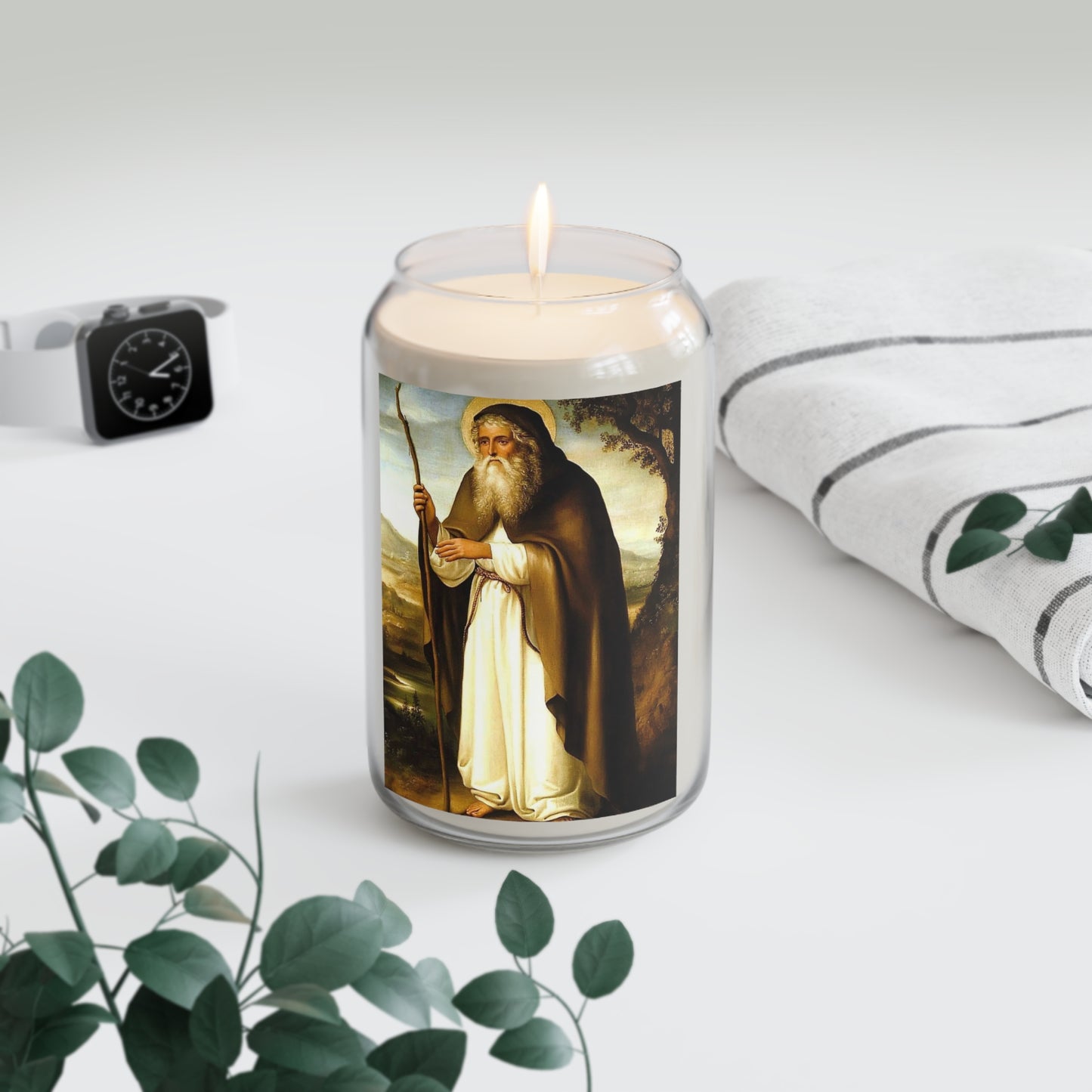 St. Anthony of the Desert Catholic Serenity Scented Candle, 13.75oz | Relaxation Gift, Home Decor, Calm Atmosphere, Religious Decor