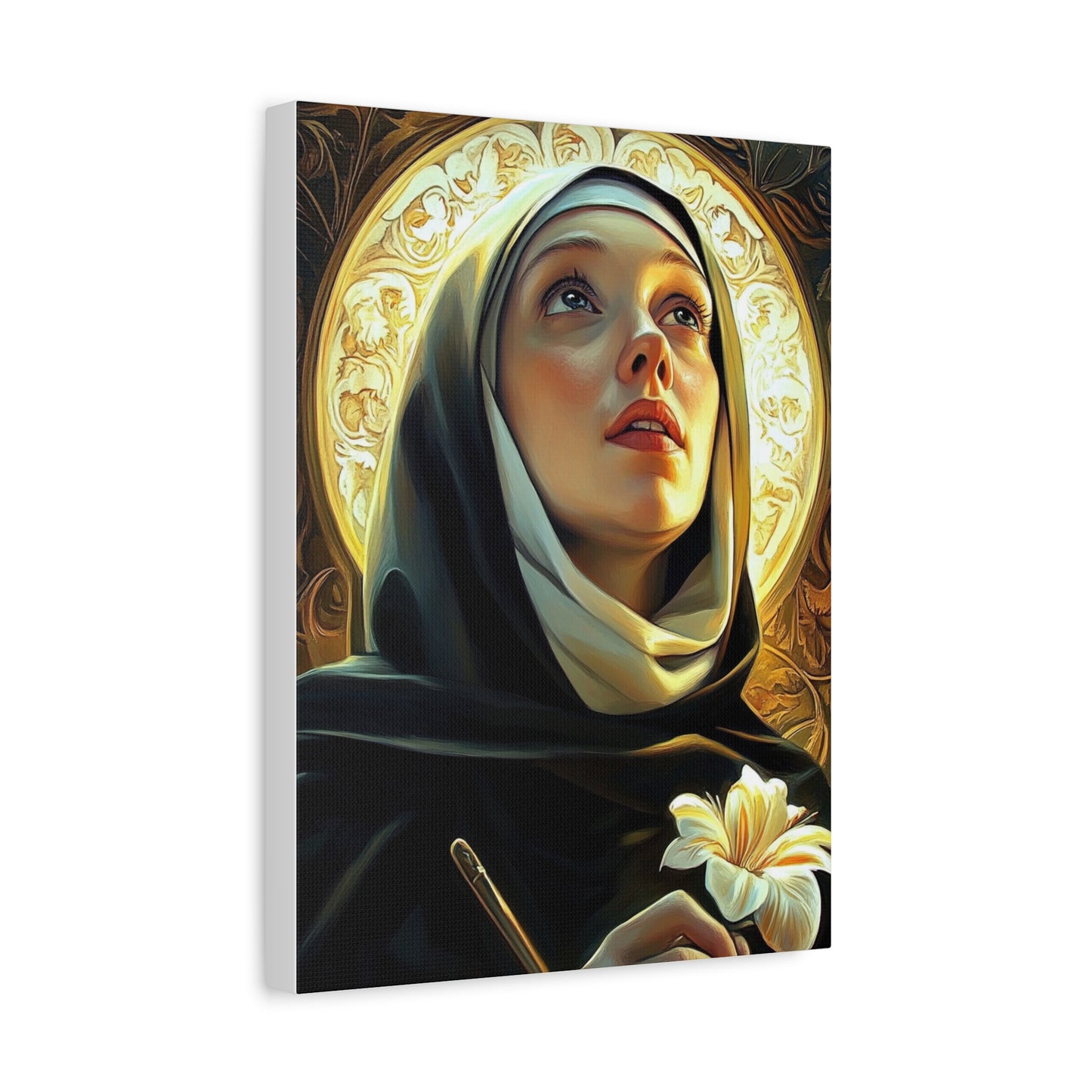 St. Catherine of Sweden Catholic Canvas Wall Art, Christian Decor