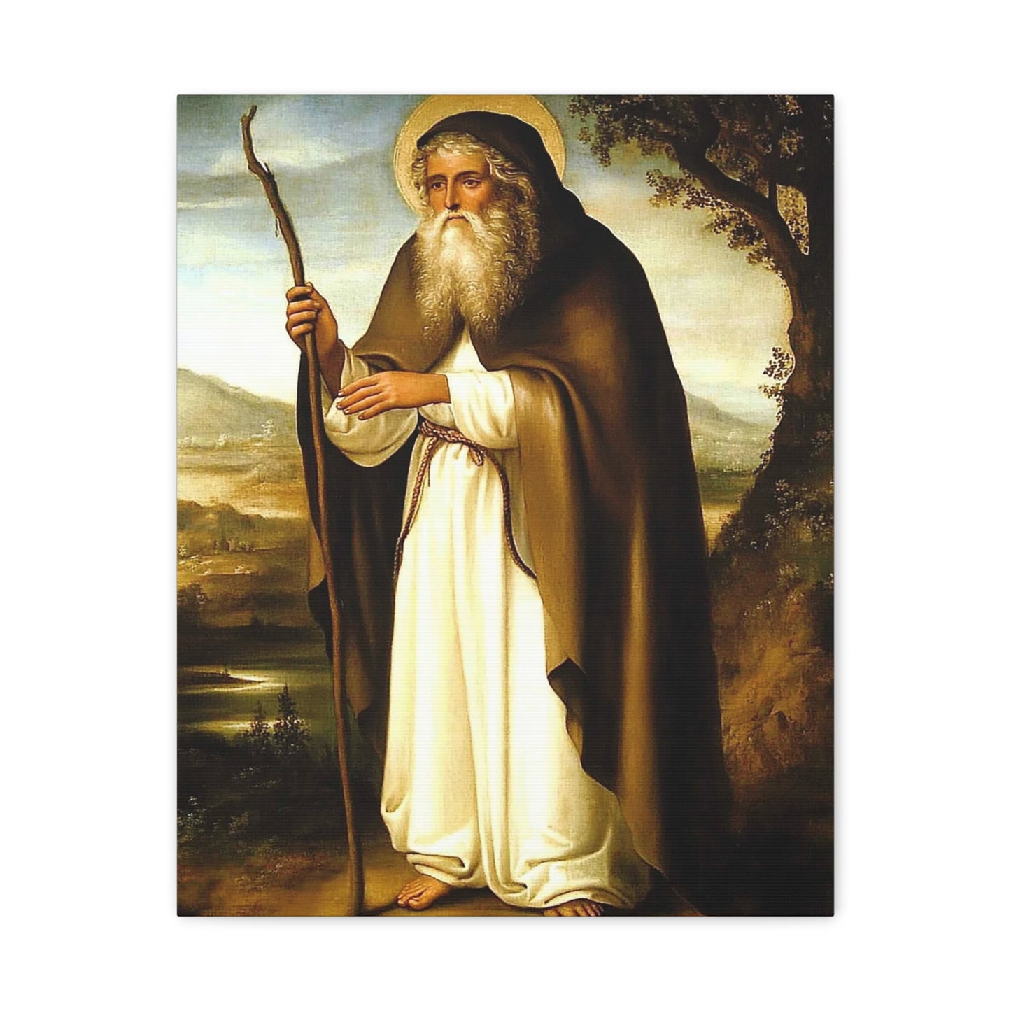 St. Anthony of the Desert Canvas Print, Catholic Decor Wall, Gift Religious Christian