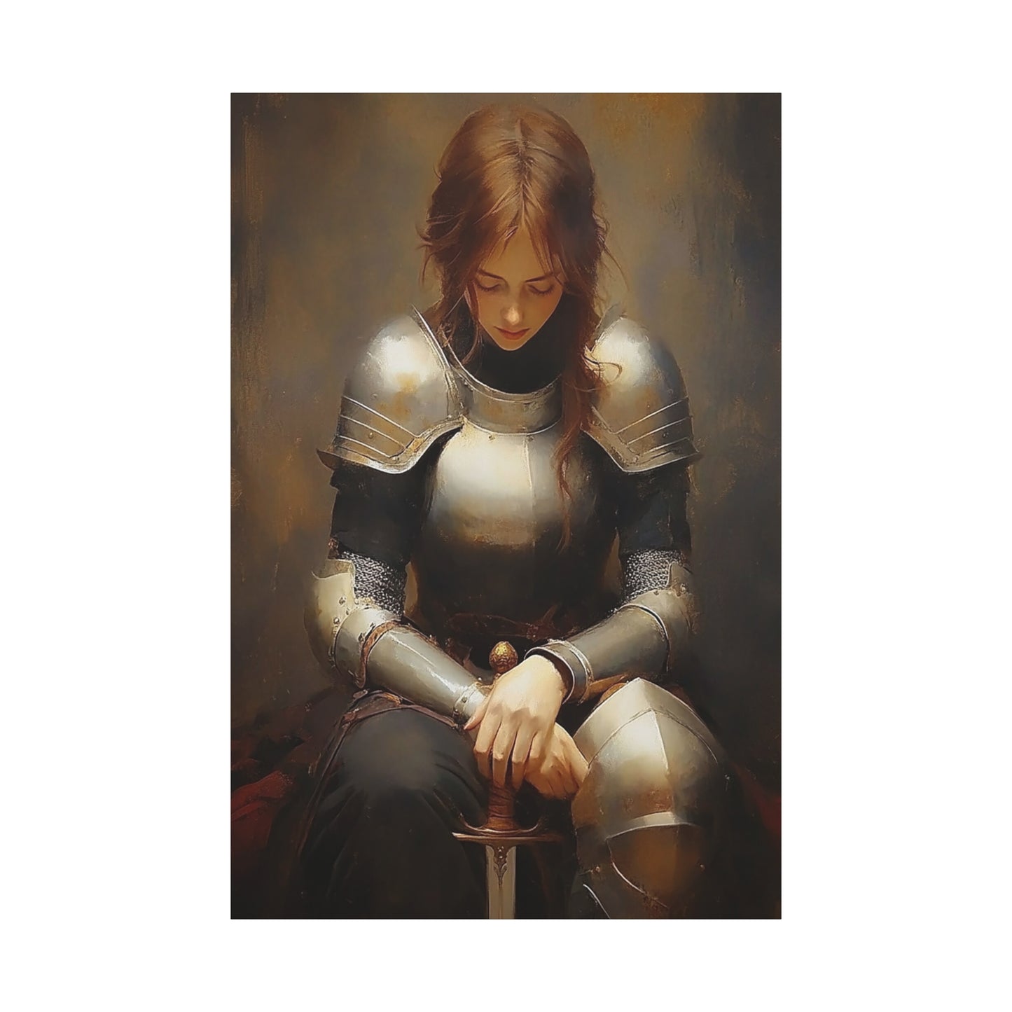 St. Joan of Arc Patron Catholic Canvas Wall Art, Christian Decor