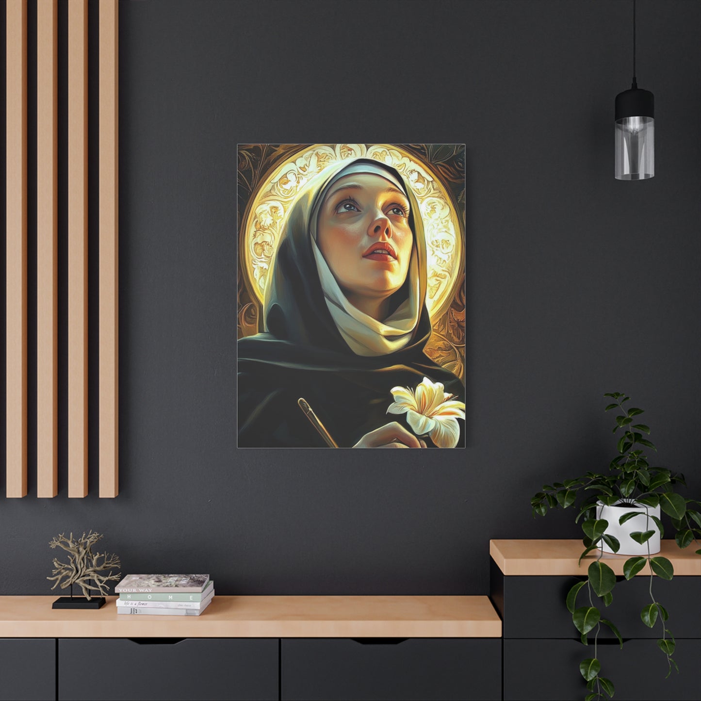 St. Catherine of Sweden Catholic Canvas Wall Art, Christian Decor