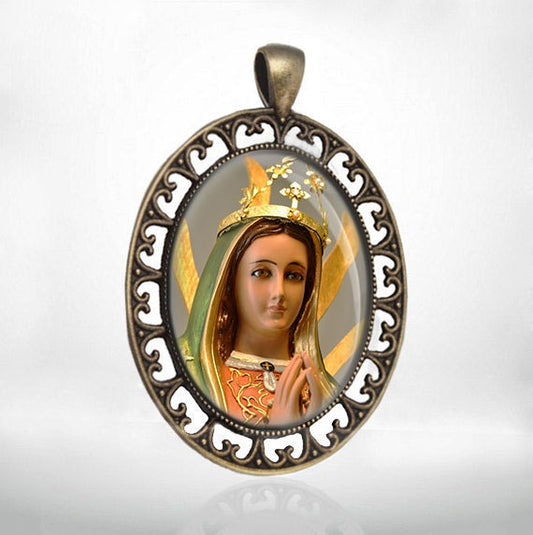 Our Lady of Guadalupe - Religious Jewelry Medal Catholic Bronze Large Pendant for Necklace
