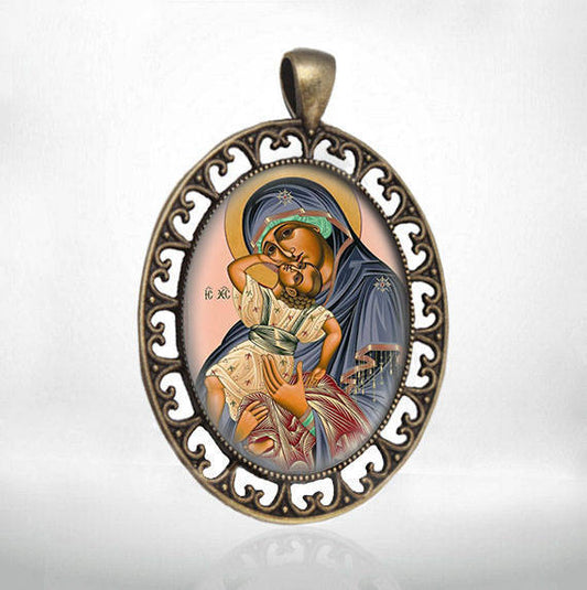 Virgin Mary Medal Joyful Vzigranie Icon of the Most Holy Theotokos Christian Orthodox