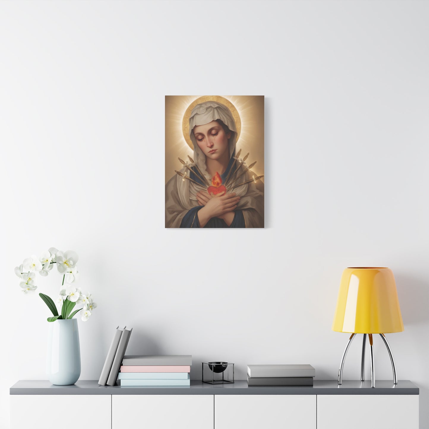Ready to Hang - Mary Our Lady Of Sorrows Catholic Canvas Wall Art, Christian Decor