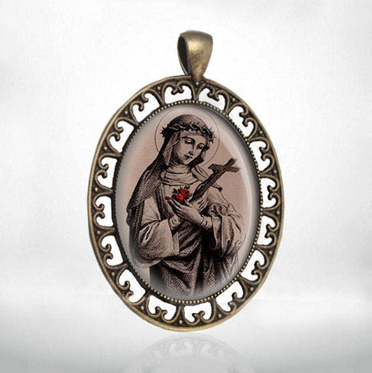 St Rose of Lima Medal Catholic Religious Jewelry for Necklace