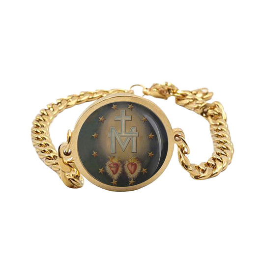 Our Lady Miraculous Curb Bracelet - Catholic Virgin Mary Jewelry