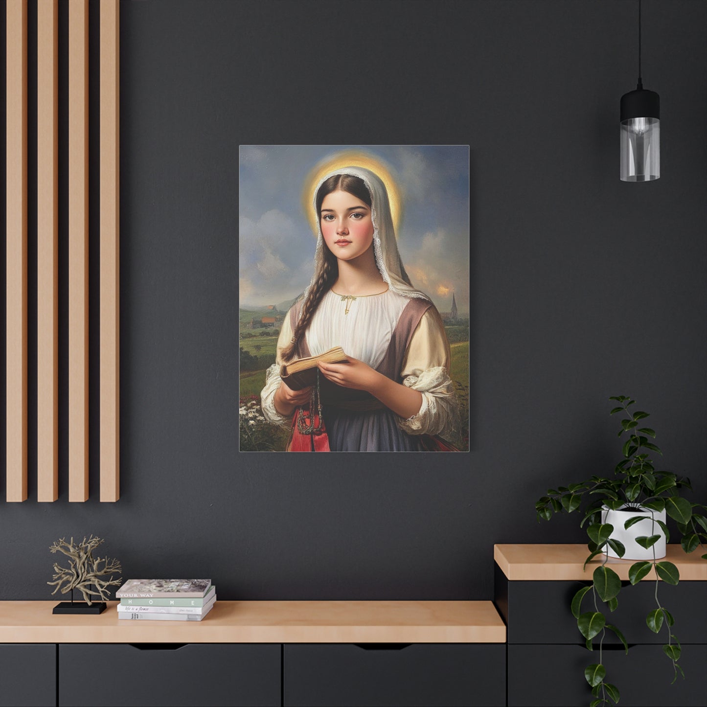 St. Genevieve Catholic Canvas Wall Art, Christian Decor