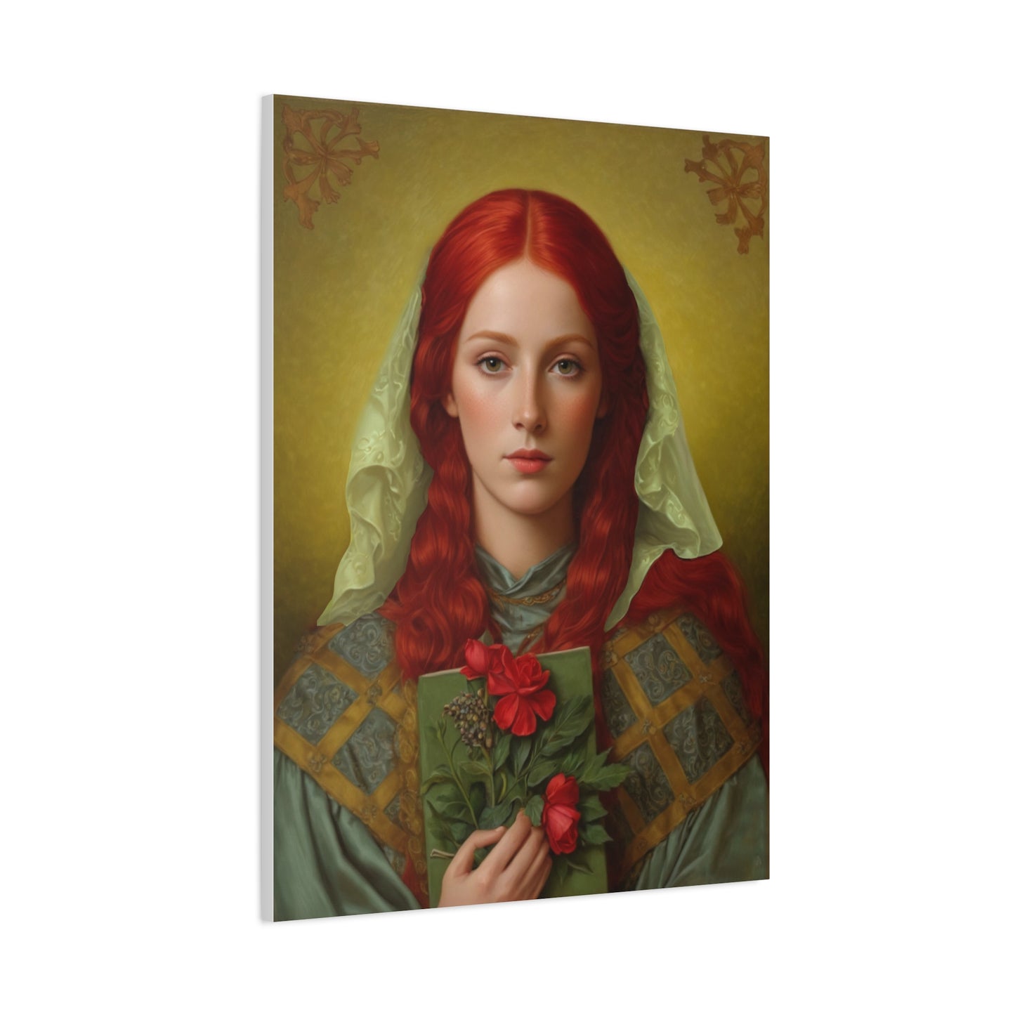 St. Dymphna Catholic Canvas Wall Art, Christian Decor