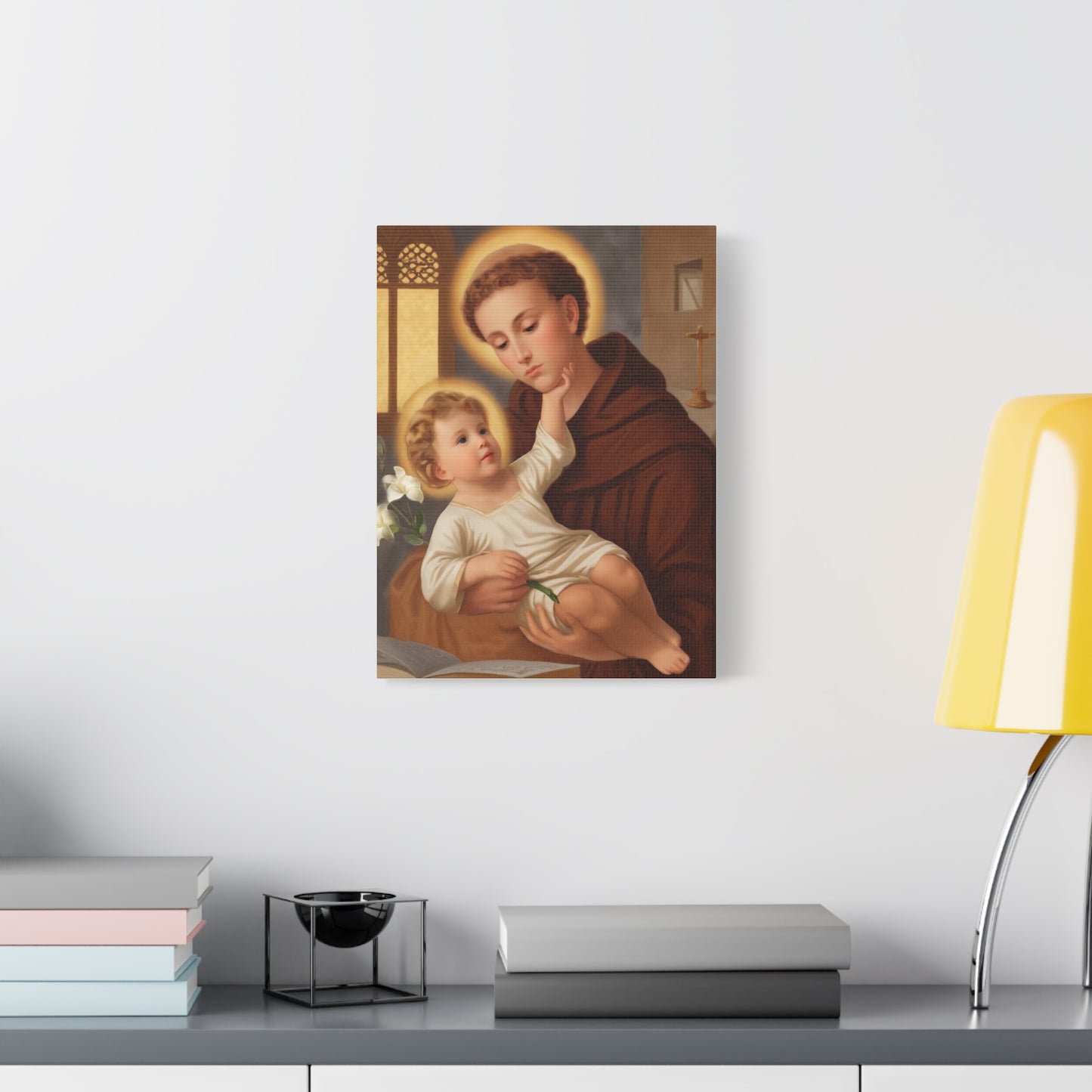 St. Anthony and Jesus Catholic Canvas Print, Catholic Decor Wall, Gift Religious Christian