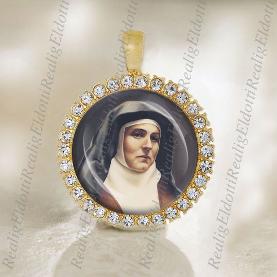 St Edith Stein Teresa Benedicta of the Cross Medal Catholic Gold Tone Jewelry