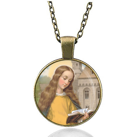 Saint Emma Necklace Religious Pendant Medal