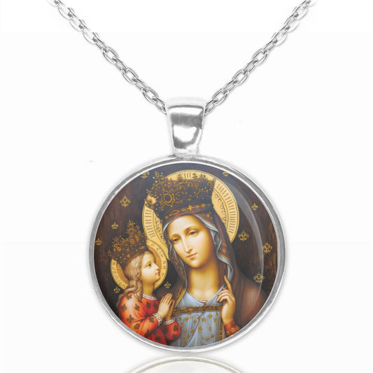 St. Anne Religious Christian Medal Pendant Necklace