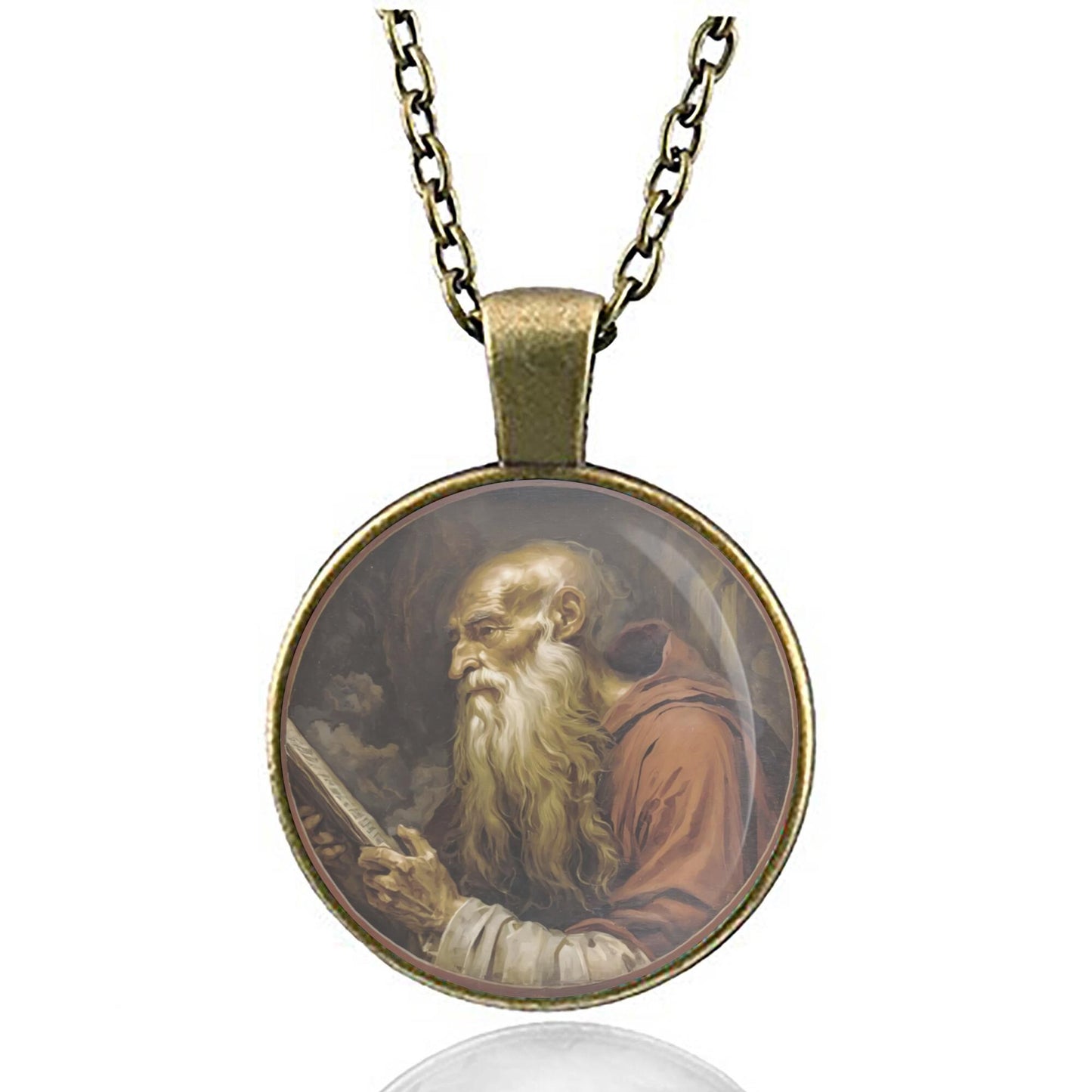 Saint Jerome Catholic Necklace patron saint of translators, librarians and encyclopedists - Medal