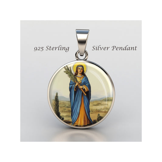 Saint Natalia De Cordoba Catholic sterling silver 925 Christian Medal Patron image 0