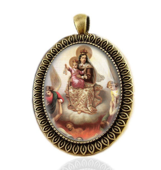Our Lady of Mount Carmel Medal Catholic Christian  Pendant Religious Jewelry