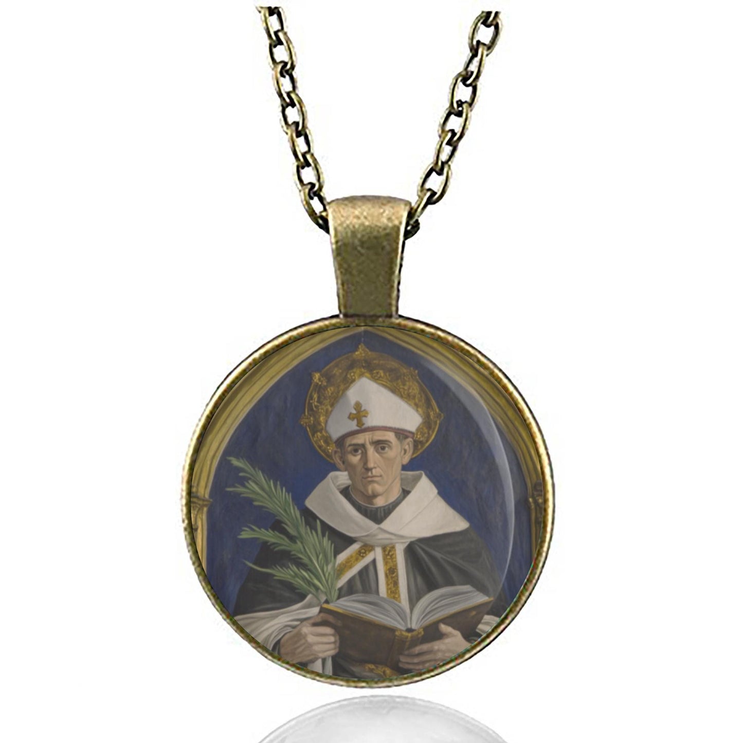 St Albert The Great Catholic Necklace - Religious Patron Pendant. Catholic Medal.