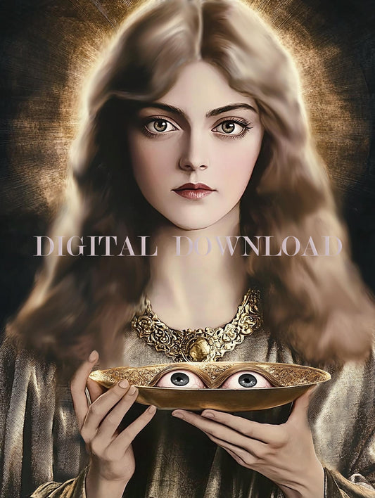 Saint Lucy Religious Art Digital Image Custom Print Catholic image 0