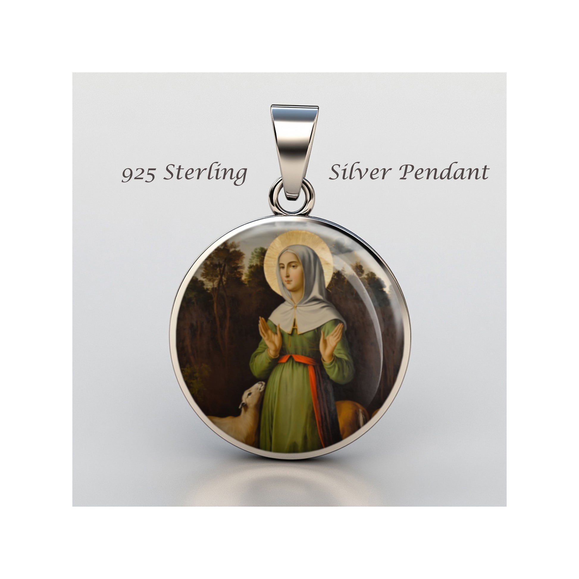 Saint Germaine De Pibrac Catholic sterling silver 925 Christian Medal Patron image 0