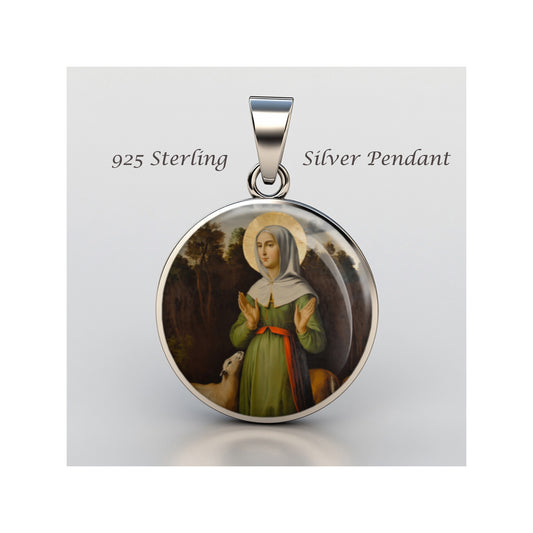 Saint Germaine De Pibrac Catholic sterling silver 925 Christian Medal Patron image 0