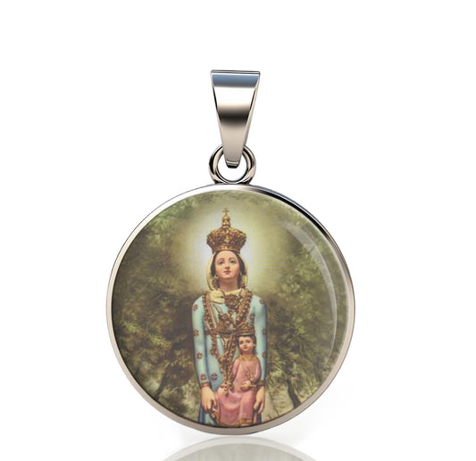 Our Lady Noli Me Tollere 925 Sterling Silver Round Pendant Christian Religious Medal Small 20mm