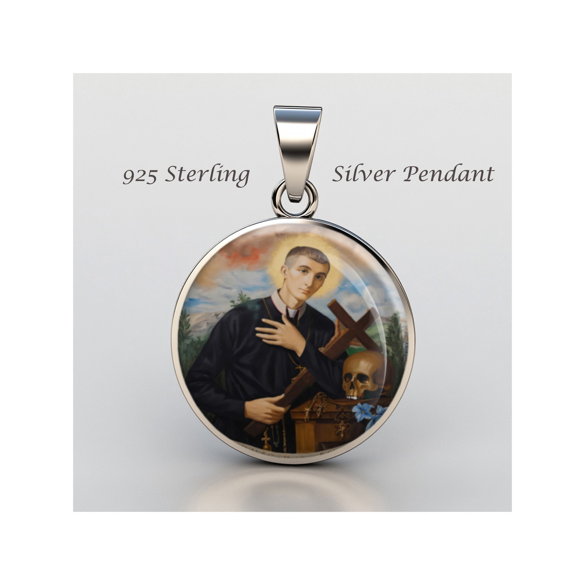 Saint Gerard Majella Catholic sterling silver 925 Christian Medal Patron Pendant image 0