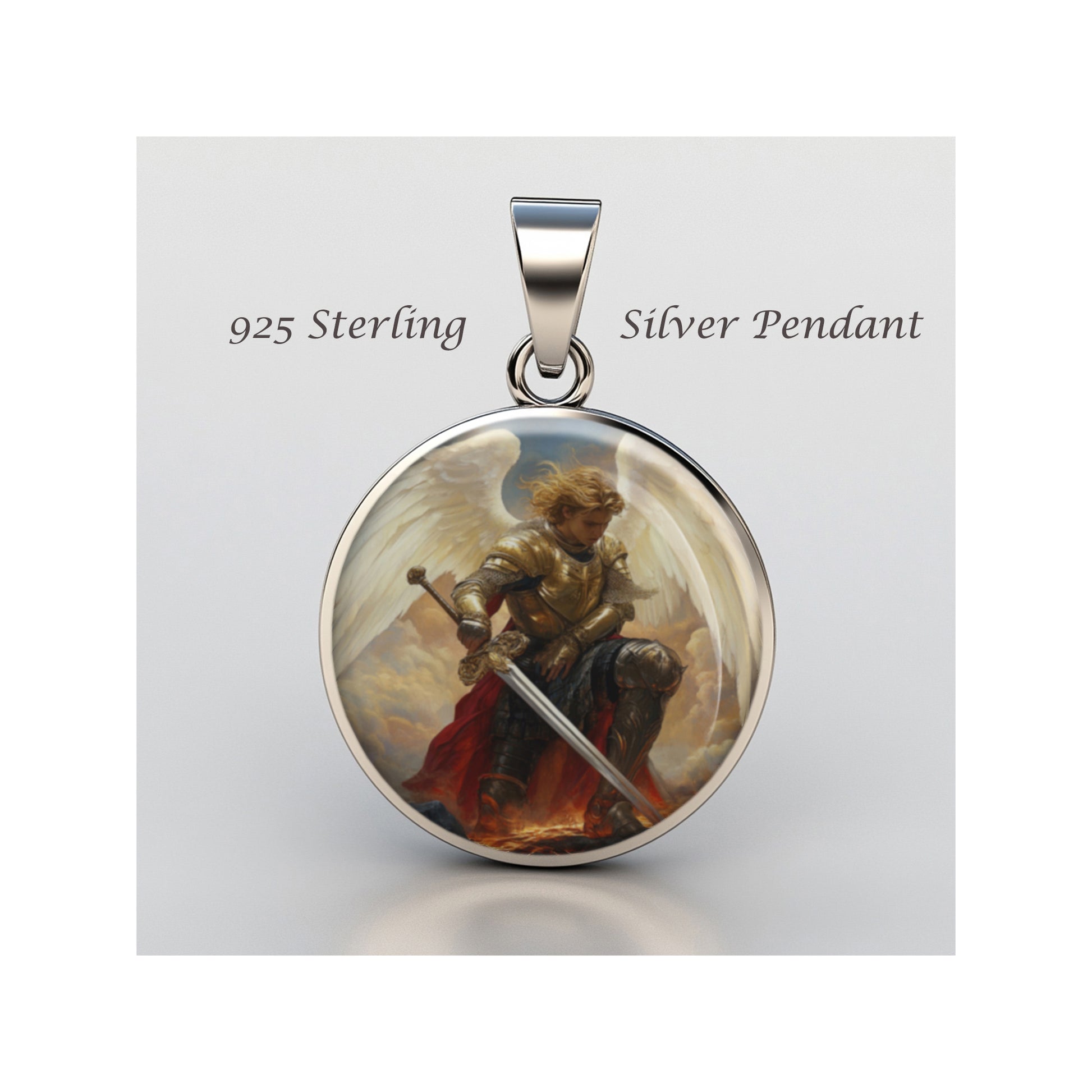 Saint Michael The Archangel6 Catholic sterling silver 925 Christian Medal Patron image 0
