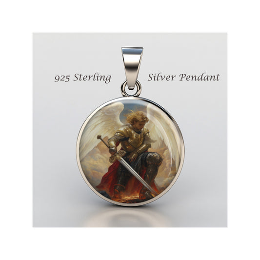 Saint Michael The Archangel6 Catholic sterling silver 925 Christian Medal Patron image 0