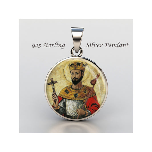 Saint Richard Catholic sterling silver 925 Christian Medal Patron Pendant image 0