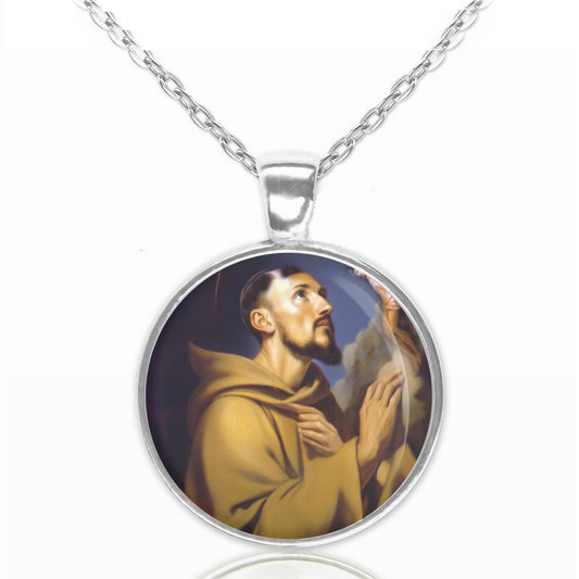 Saint Francis of Assisi Catholic Medal Pendant Necklace