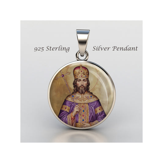 Saint Constantine The Great Catholic sterling silver 925 Christian Medal Patron image 0