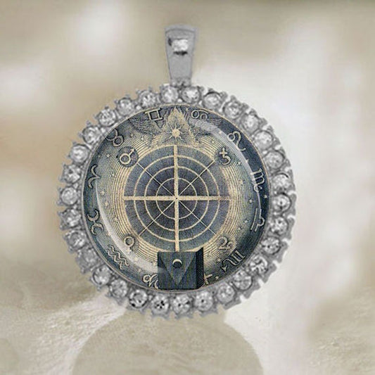 ZODIAC PENDANT. Alchemy Necklace Medal. Zodiac Mystic Necklace Alchemy Jewelry Historic.