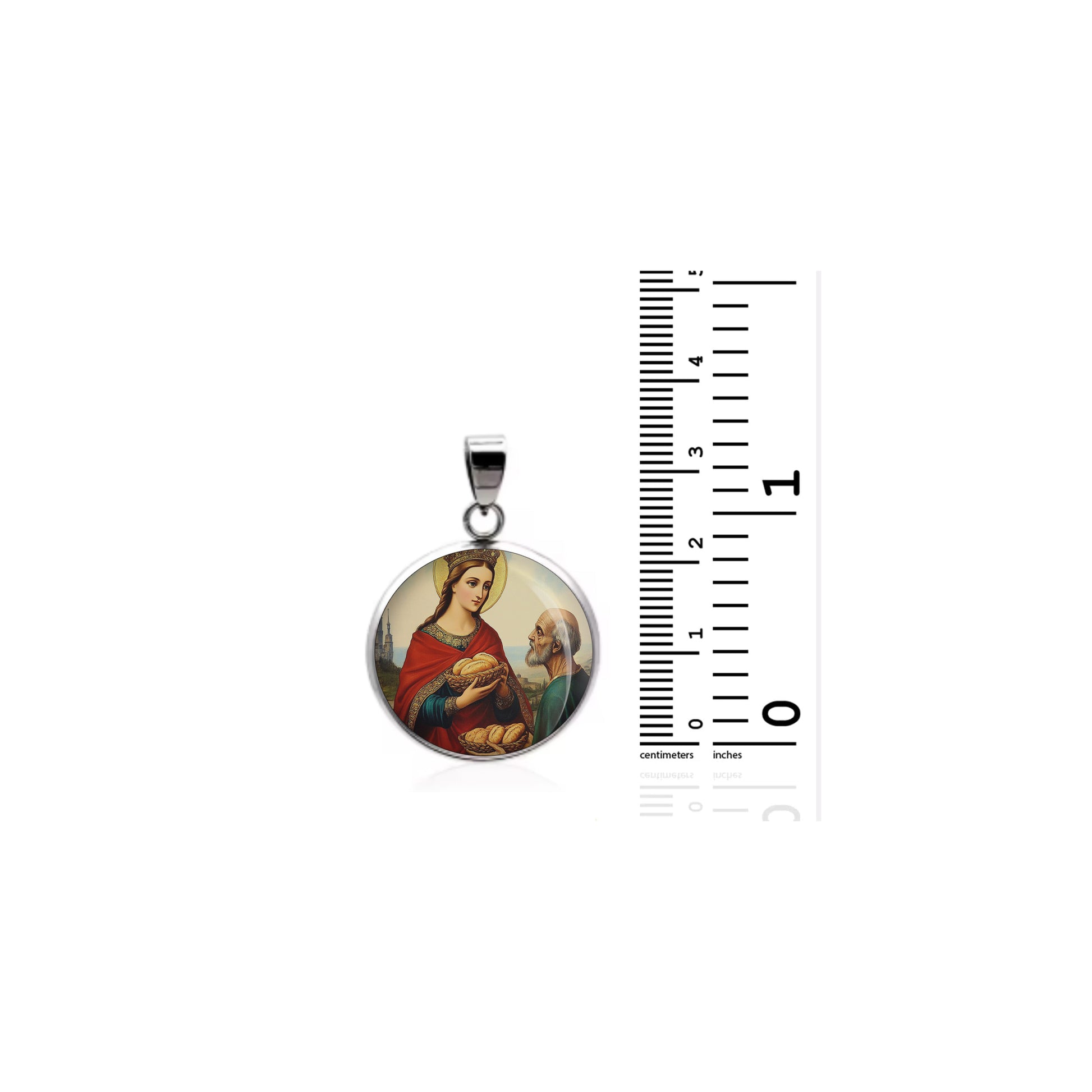 Saint Elizabeth Of Hungary Catholic sterling silver 925 Christian Medal Patron image 1