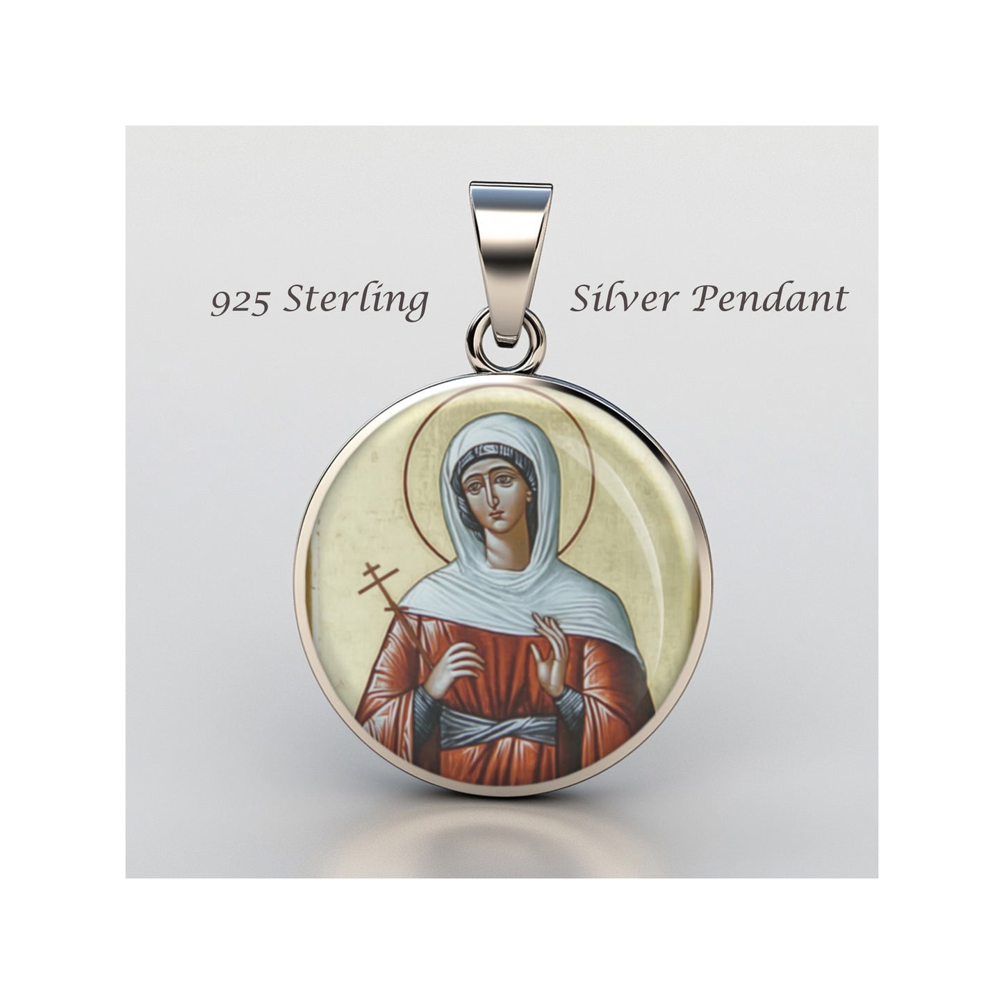 Saint Melitini Catholic sterling silver 925 Christian Medal Patron Pendant image 0