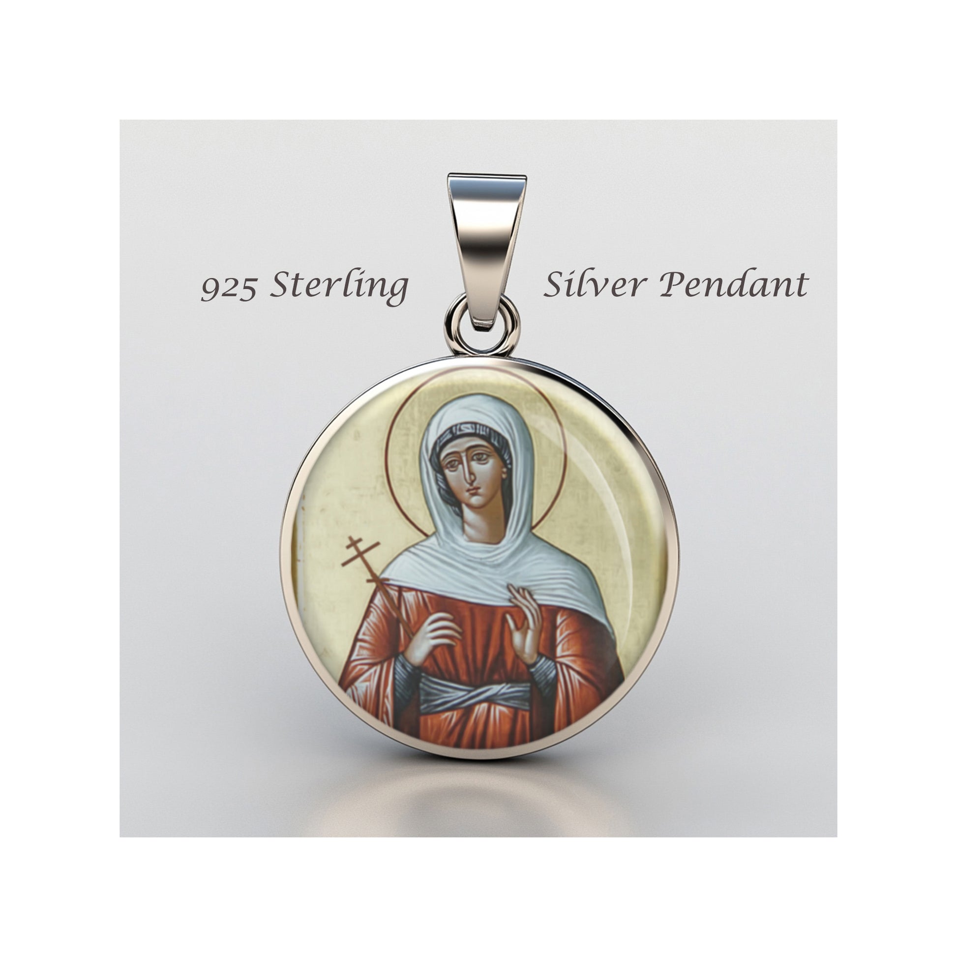 Saint Melitini Catholic sterling silver 925 Christian Medal Patron Pendant image 0