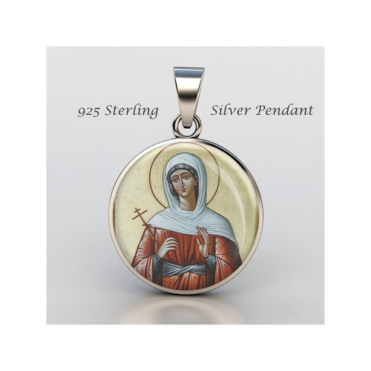 Saint Melitini Catholic sterling silver 925 Christian Medal Patron Pendant image 0