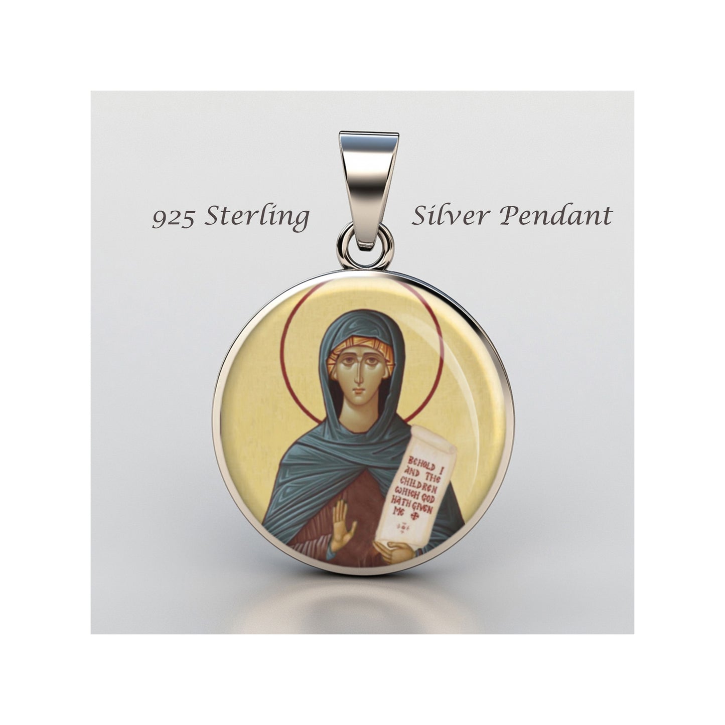 Saint Emilia Catholic sterling silver 925 Christian Medal Patron Pendant image 0