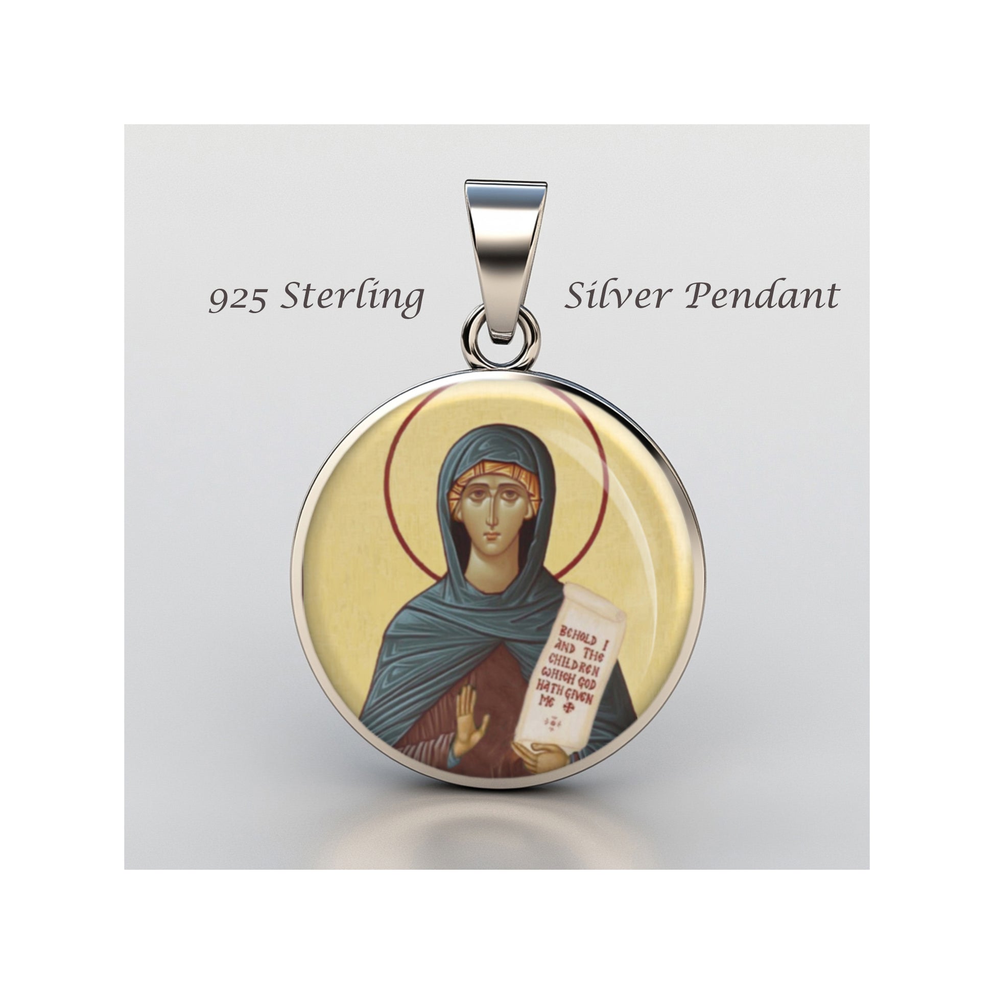 Saint Emilia Catholic sterling silver 925 Christian Medal Patron Pendant image 0