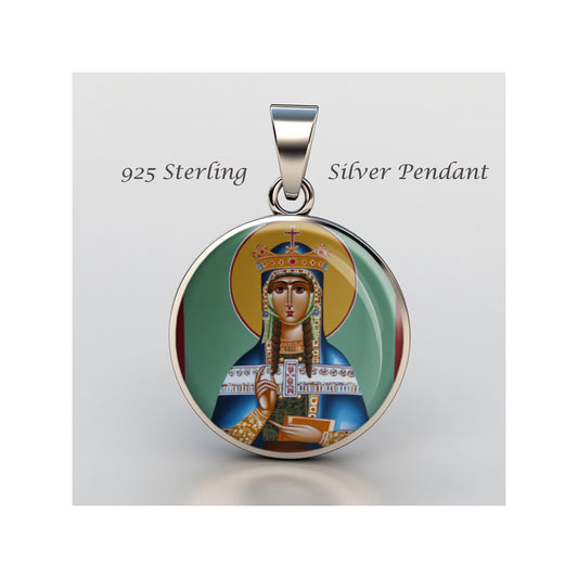 Saint Tamara Of Georgia Catholic sterling silver 925 Christian Medal Patron image 0
