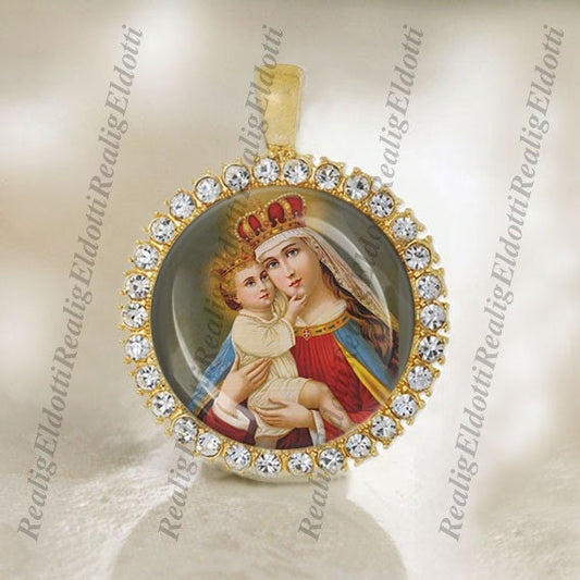 The Queenship of Mary - Religious Christian Catholic Gold Tone Medal Pendant