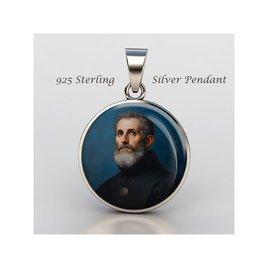Saint Polish Andrew Bobola Catholic sterling silver 925 Christian Medal Patron image 0