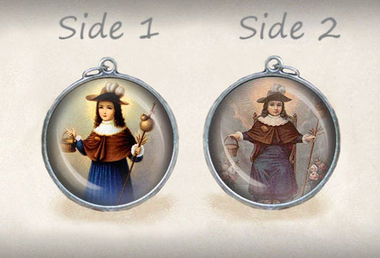 Holy Child of Atocha Spain Jesus Catholic Medal. Religious Christian Pendant Atocha 1 Inches.