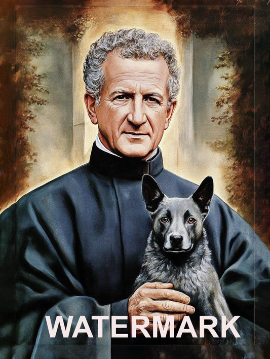 St. John Bosco and Grigio Religious Art Digital Image image 0