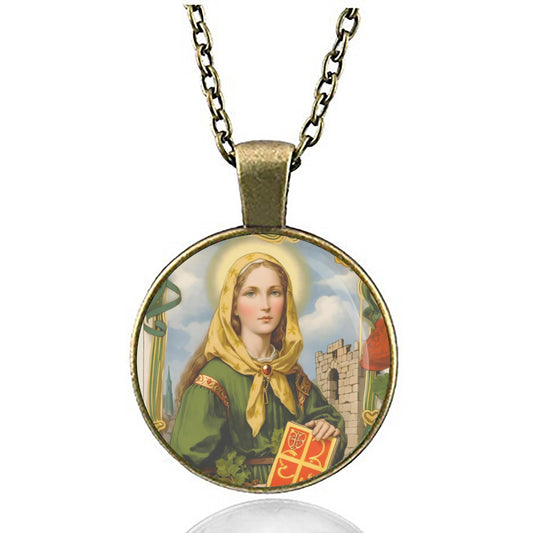 Saint Dymphna Patron of the nervous, emotionally disturbed, mentally ill Catholic Pendant Necklace Medal