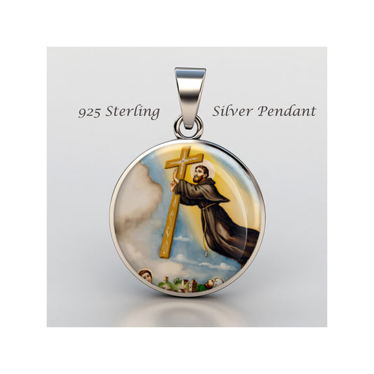 Saint Joseph Of Cupertino Catholic sterling silver 925 Christian Medal Patron image 0