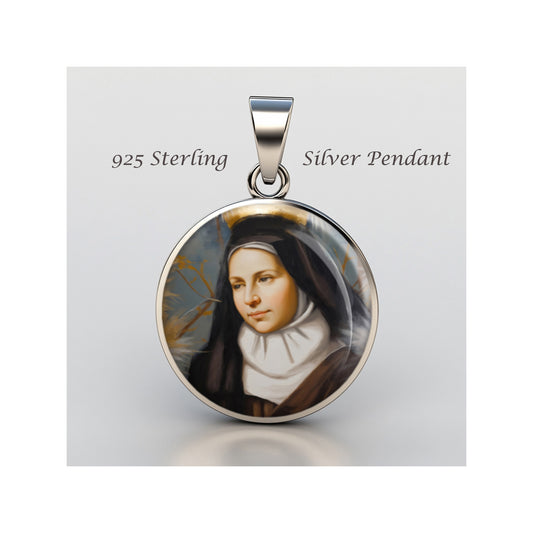 Saint Elizabeth Of The Trinity Catholic sterling silver 925 Christian Medal image 0
