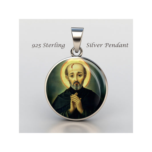 Saint Isaac Jogues Catholic sterling silver 925 Christian Medal Patron Pendant image 0