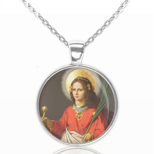 Saint Apollonia Patron of Dentistry Catholic Necklace Christian Medal Pendant