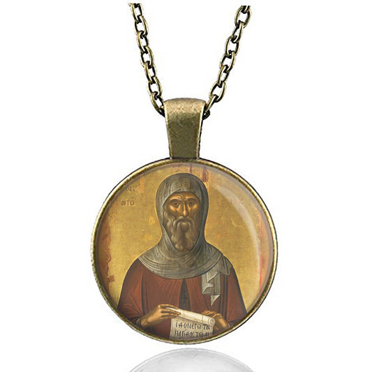 St Anthony the Great Necklace - Religious Hermit and Desert Father - Christian monk from Egypt